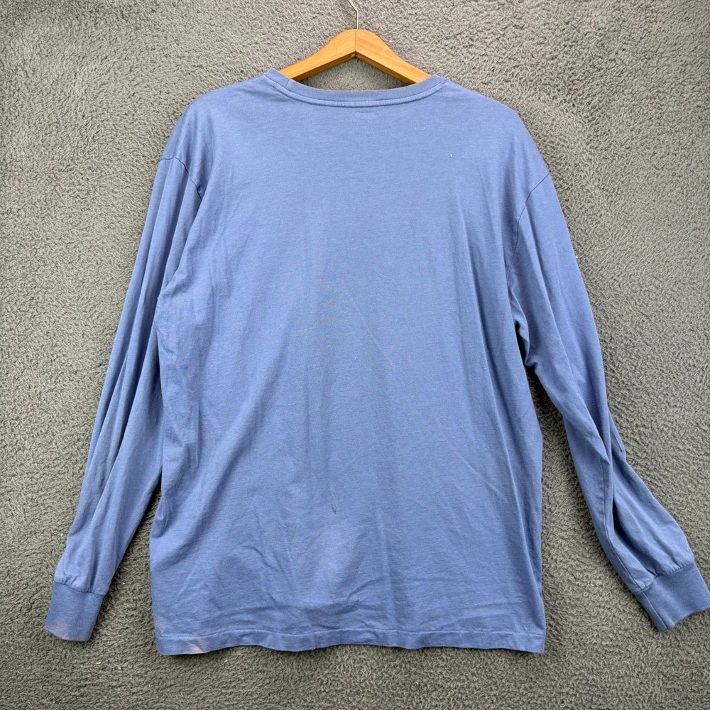 Polo Ralph Lauren Mens Long Sleeve Pocket T-Shirt Blue Size Large Crew Neck Logo
